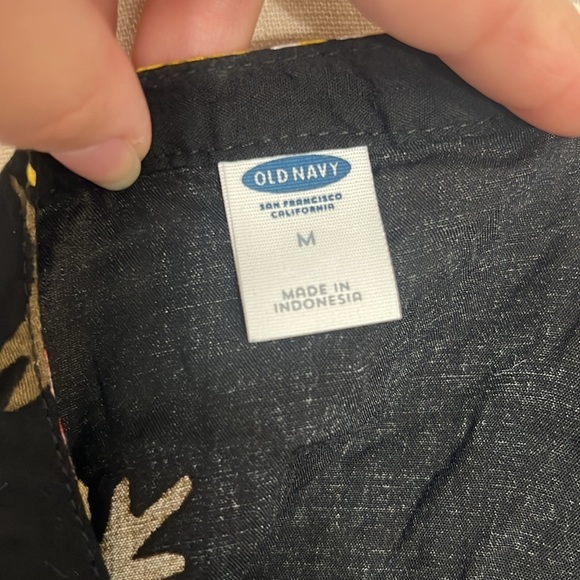 Old Navy Medium Black Floral Blouse Long Sleeve - Picture 7 of 7